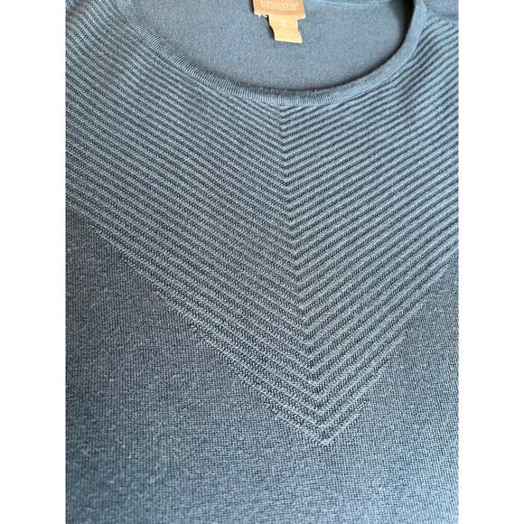 Chico's Knit Tank with Neck Detail, Size 3, XL, Blue, Round Neck, Office, Soft - Picture 3 of 8